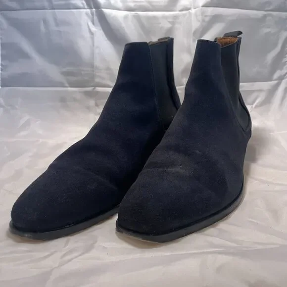 Paul Smith Gerald Chelsea Boots Mens Size 10 Navy Blue Suede Leather Dress - Picture 1 of 12